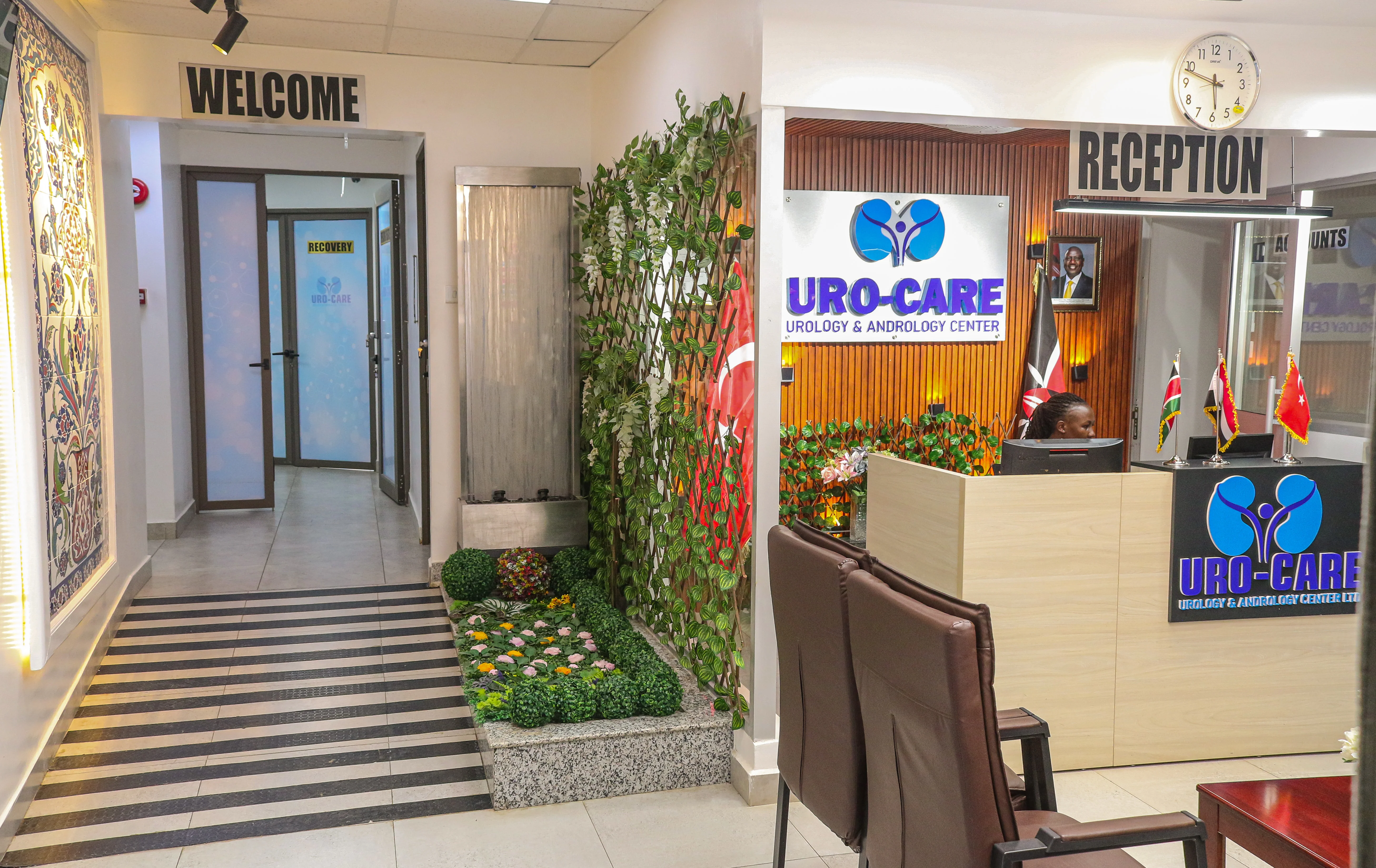 Modern urology clinic reception